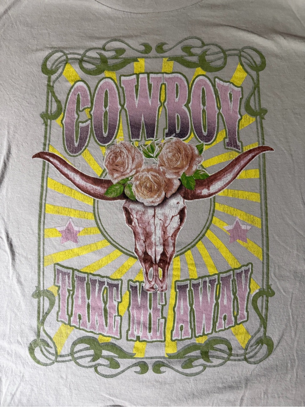 Goodie Two Sleeves Cowboy Take Me Away Graphic Tee Country Music Concert